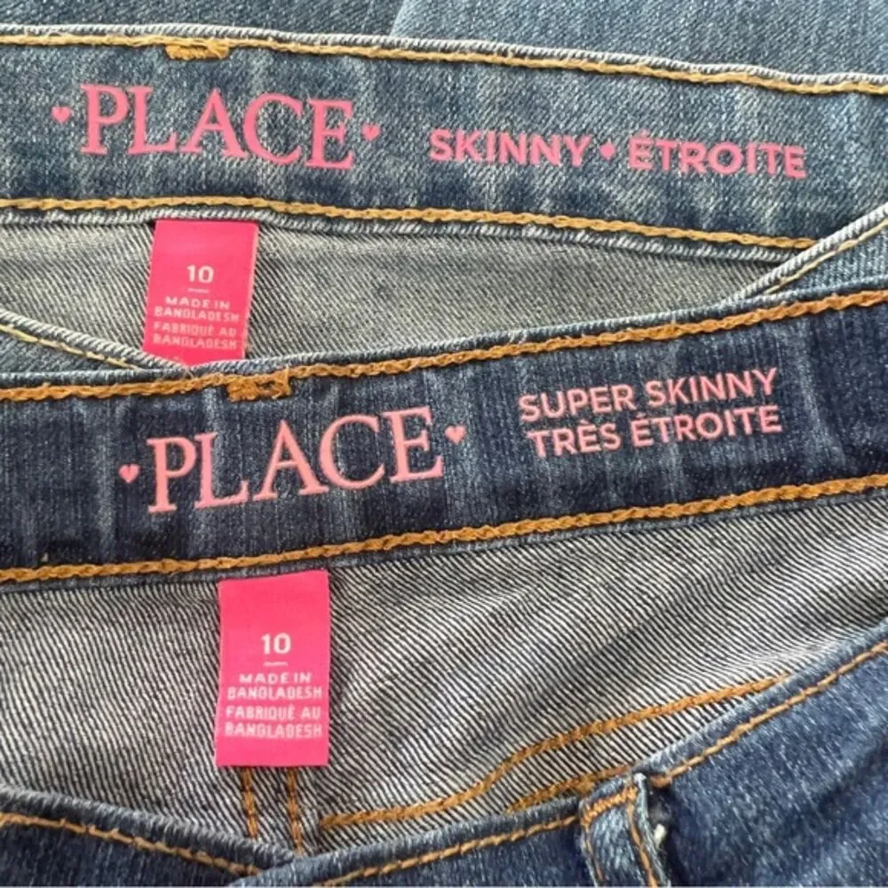 Childrens Place Bundle of 2 Skinny Girls Denim Jeans Size 10